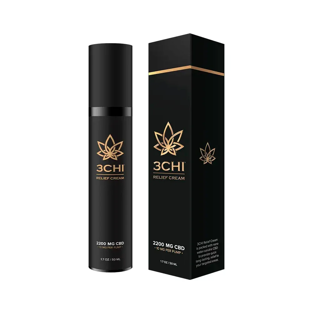 3Chi, CBD Relief Cream, Broad Spectrum THC-Free, 1.7oz, 2200mg CBD