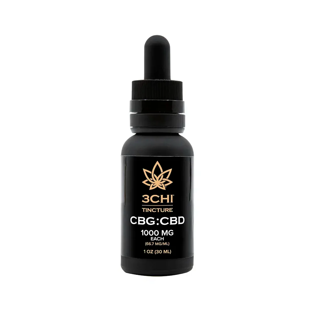 3Chi, CBG:CBD Oil Tincture, Broad Spectrum THC-Free, 1fl oz, 1000mg CBG and 1000mg CBD