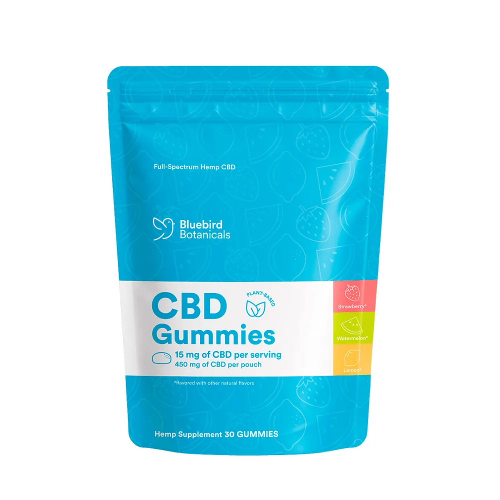 Bluebird Botanicals, CBD Gummies, Fruit Mix, Full Spectrum, 30ct, 450mg CBD