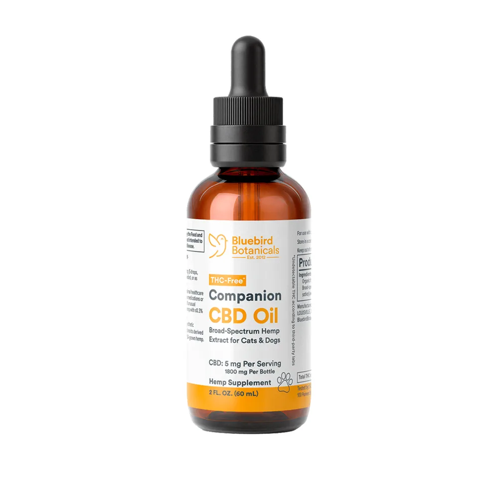 Bluebird Botanicals, Companion CBD Oil for Pets, Broad Spectrum THC-Free, 2fl oz, 1800mg CBD