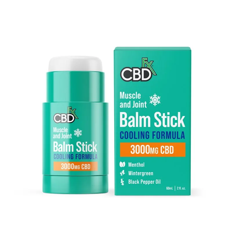 CBDfx, CBD Balm Stick Muscle + Joint, Broad Spectrum THC-Free, 2fl oz, 3000mg CBD