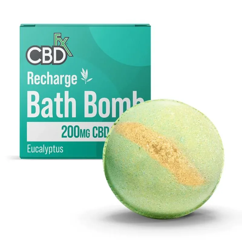CBDfx, CBD Bath Bomb - Recharge, Eucalyptus, Isolate THC-Free, 200mg CBD