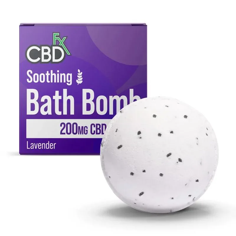 CBDfx, CBD Bath Bomb - Soothing, Lavender, Isolate THC-Free, 200mg CBD