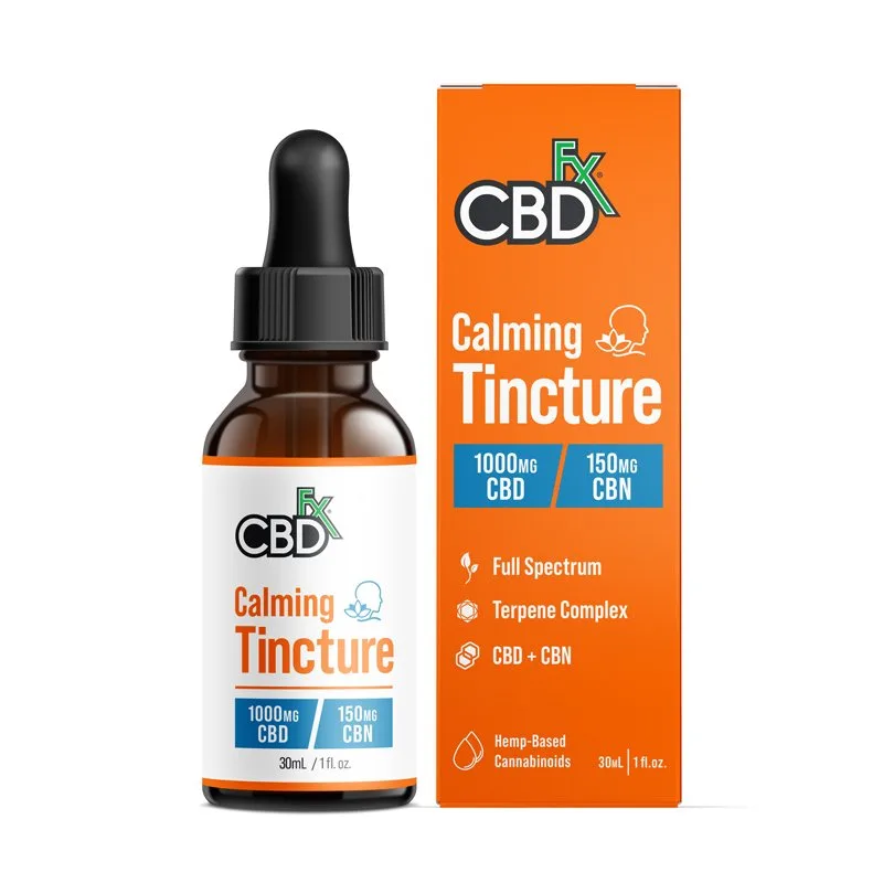 CBDfx, CBD + CBN Oil Calming Tincture, Full Spectrum, 1fl oz, 150mg CBN + 1000mg CBD