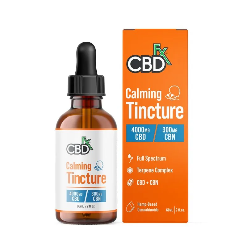 CBDfx, CBD + CBN Oil Calming Tincture, Full Spectrum, 2fl oz, 300mg CBN + 4000mg CBD