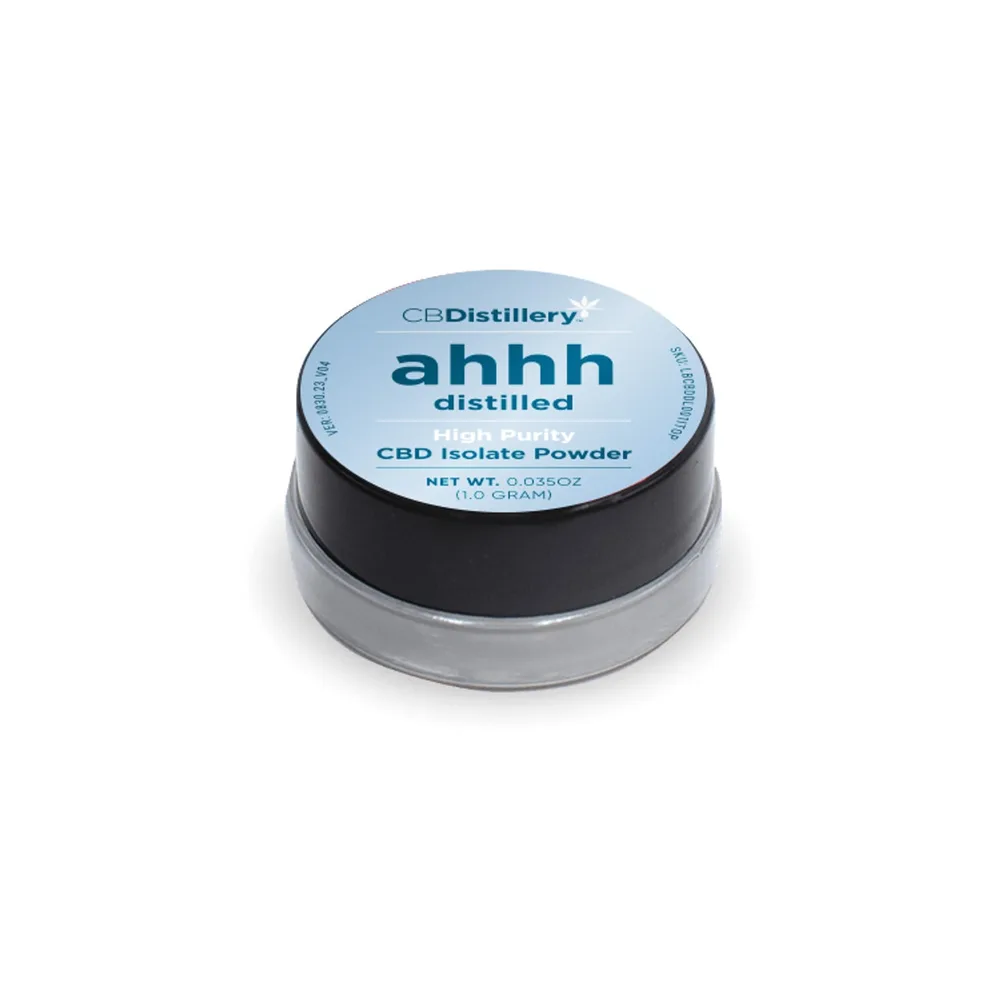 CBDistillery, Ahhh Distilled High Purity CBD Isolate Powder for Relief & Relaxation, 1g, 970mg CBD