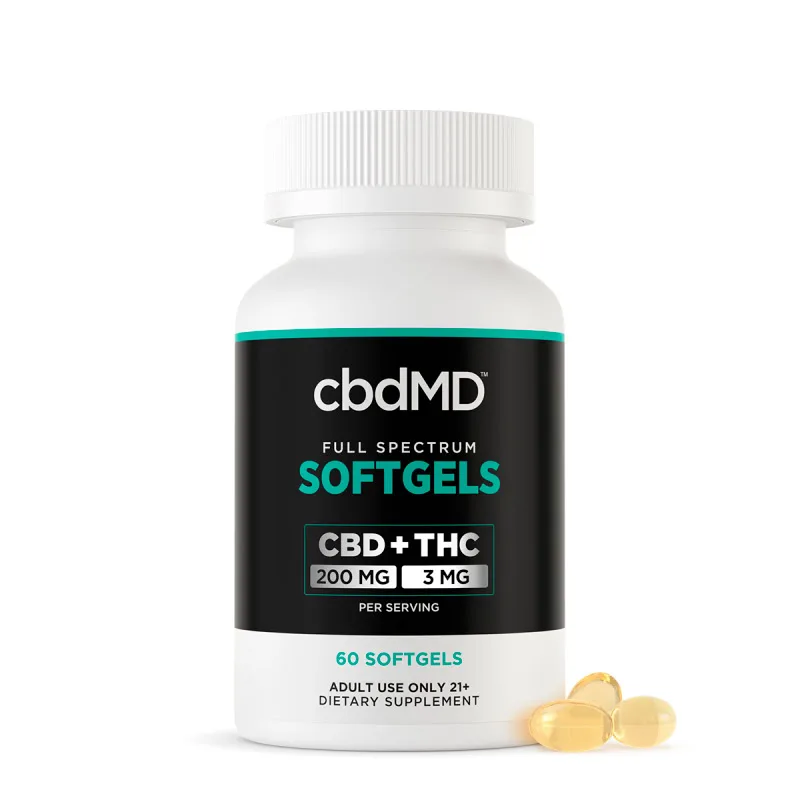 cbdMD, CBD Oil Softgels, Full Spectrum, 60ct, 6000mg CBD