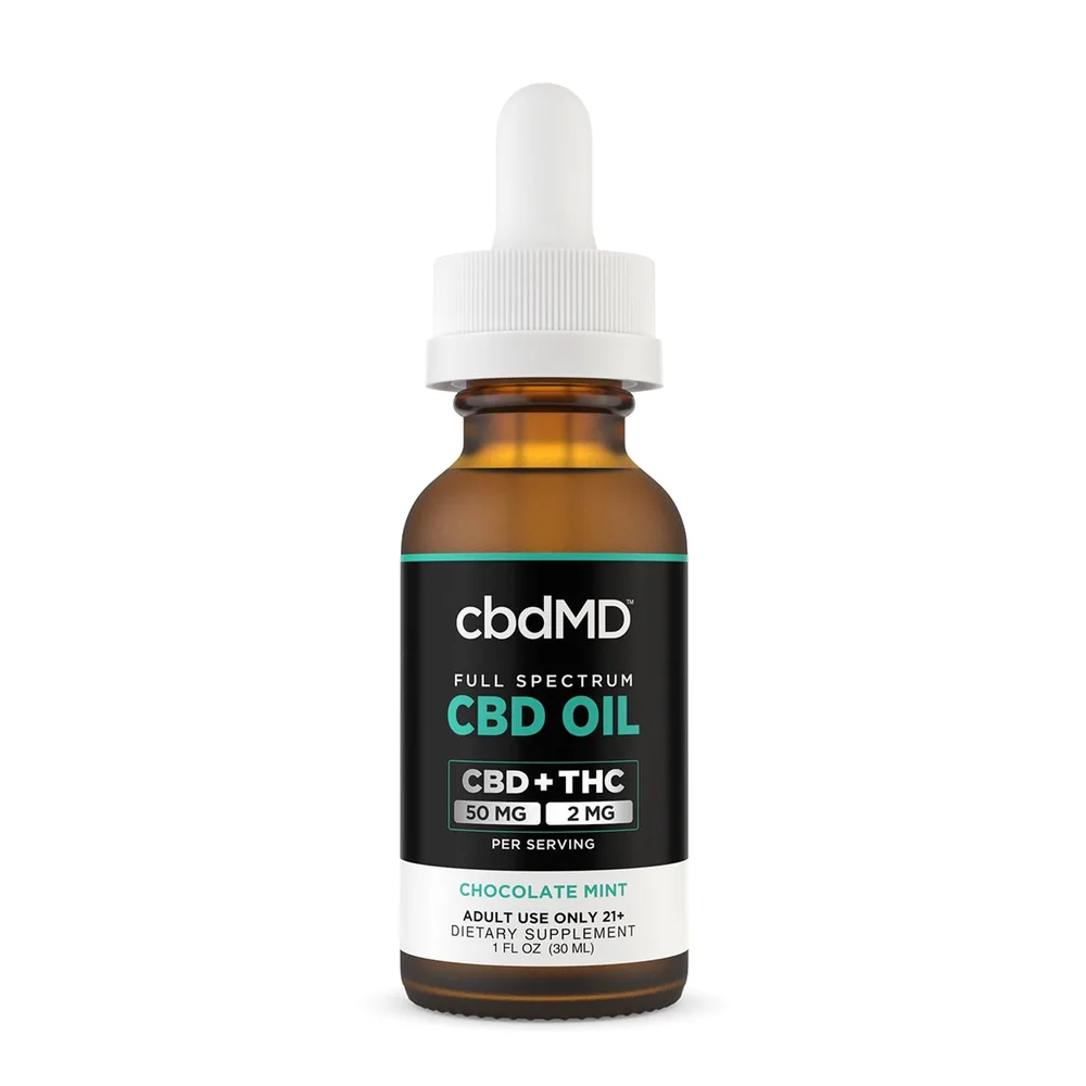 cbdMD, CBD Oil Tincture, Full Spectrum, Chocolate Mint, 1fl oz, 1500mg CBD