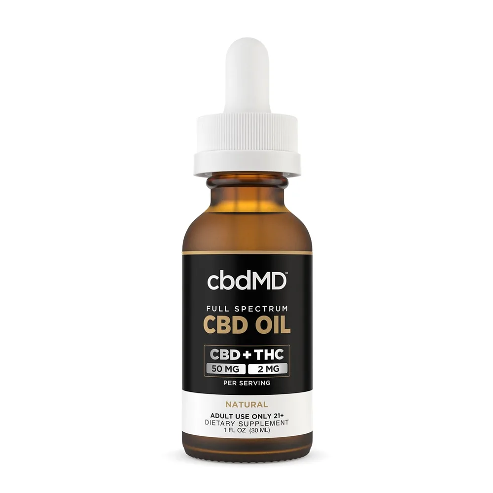 cbdMD, CBD Oil Tincture, Full Spectrum, Natural Flavor, 1fl oz, 1500mg CBD