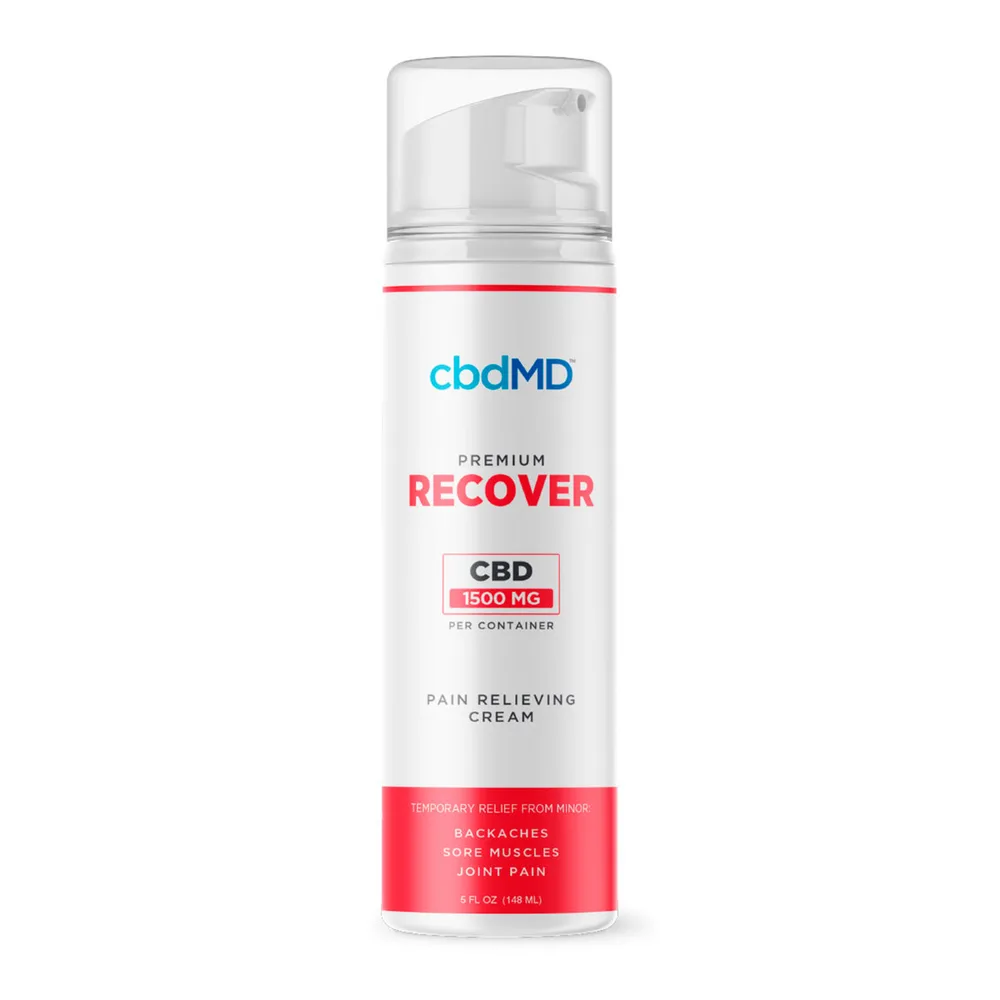 cbdMD, CBD Recover Pump, Broad Spectrum THC-Free, 5fl oz, 1500mg CBD