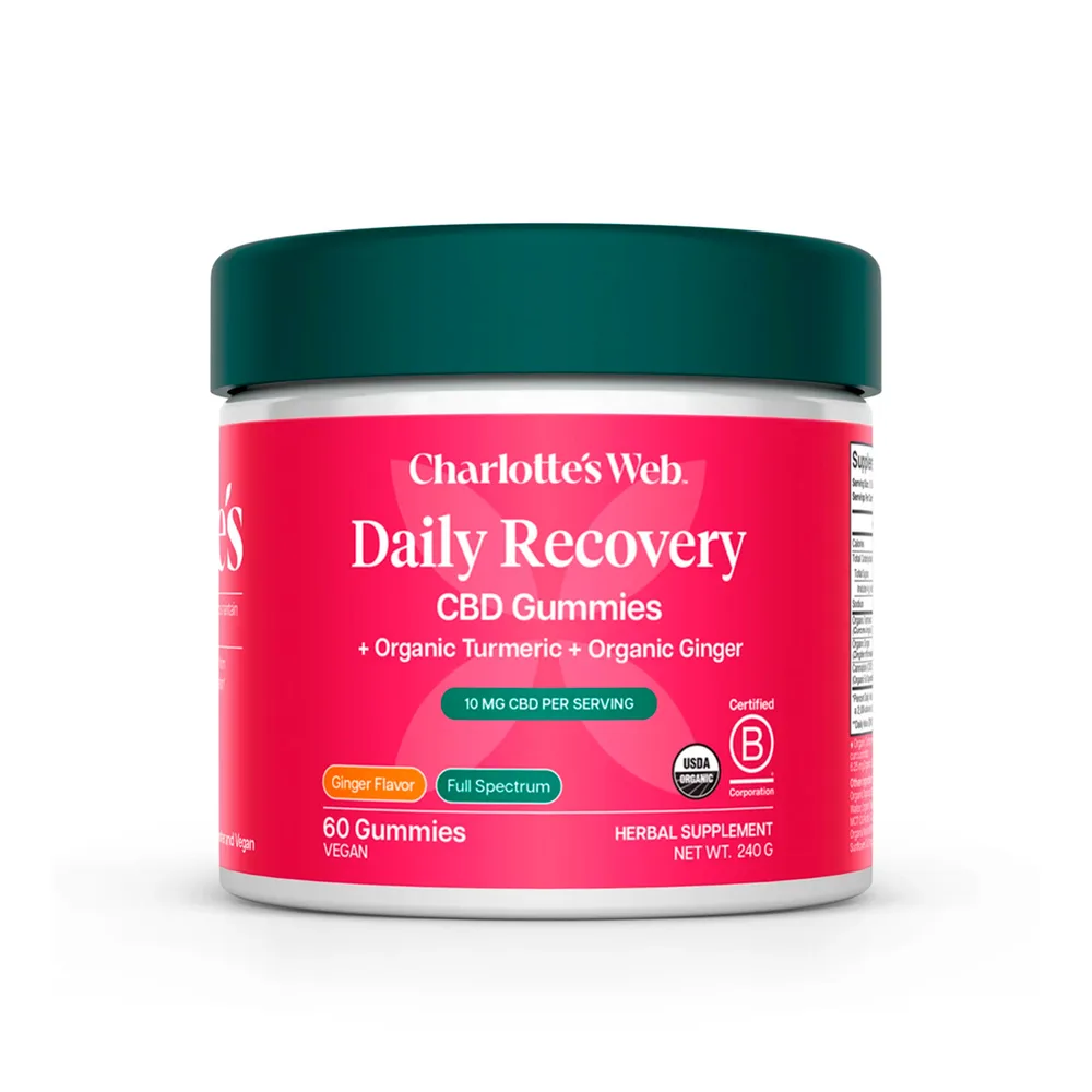 Charlotte's Web, 10mg CBD Gummies: Recovery, Full Spectrum, Ginger, 60ct, 300mg CBD