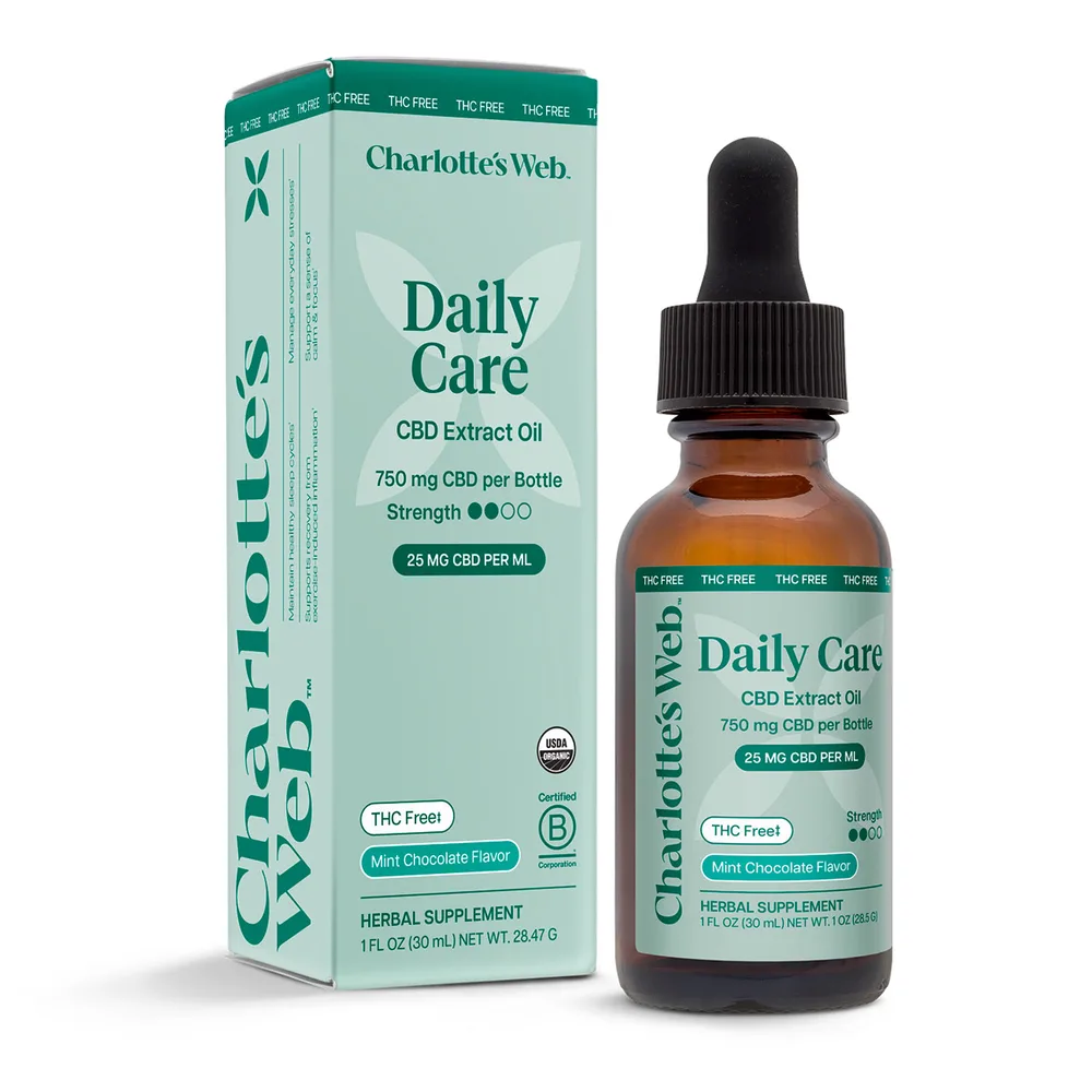 Charlotte’s Web, CBD Oil 25mg, Mint Chocolate, Broad Spectrum THC-Free, 1fl oz, 750mg CBD