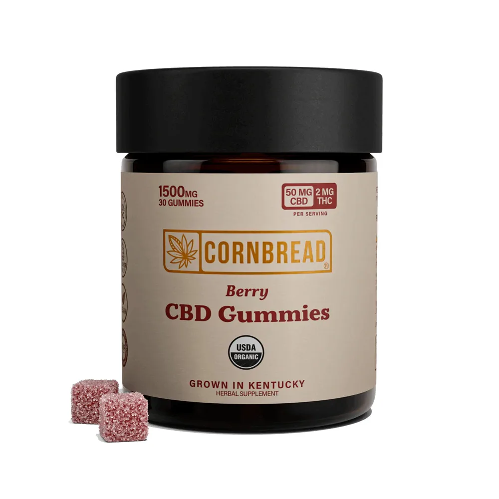 Cornbread Hemp, CBD Gummies, Berry, Full Spectrum, 30ct, 60mg THC + 1500mg CBD