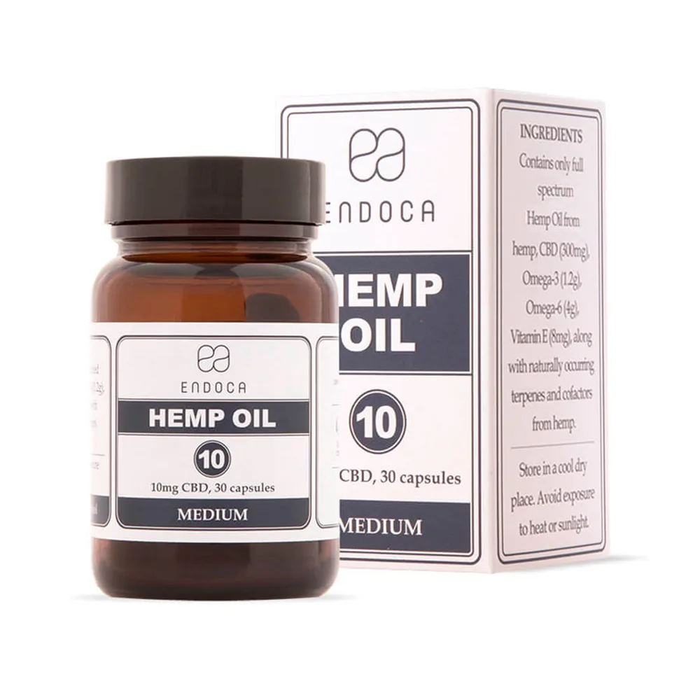 Endoca, CBD Capsules 10mg Medium, Full Spectrum, 120ct, 1200mg CBD