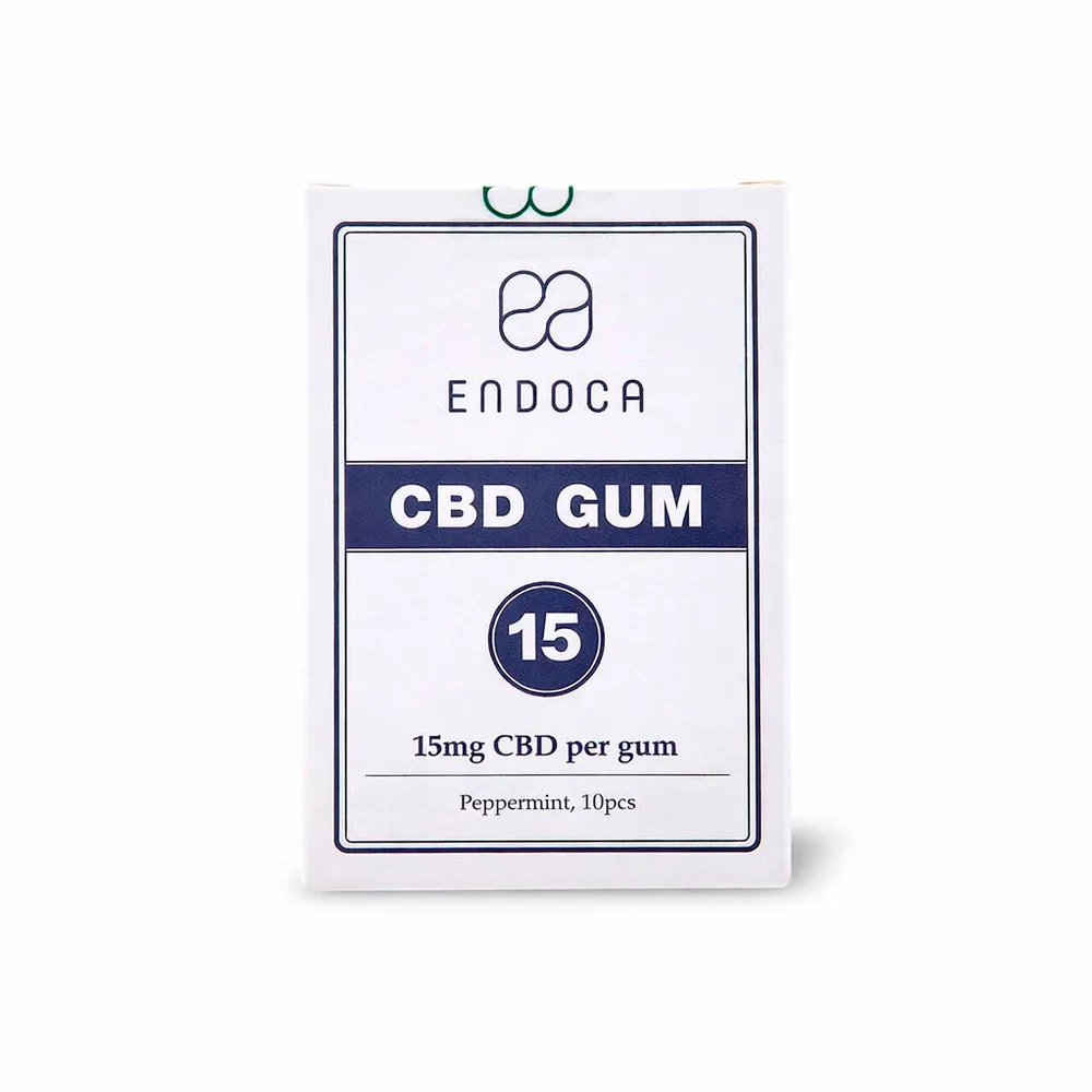 Endoca, CBD Chewing Gum, Peppermint, Full Spectrum, 10ct, 150mg CBD