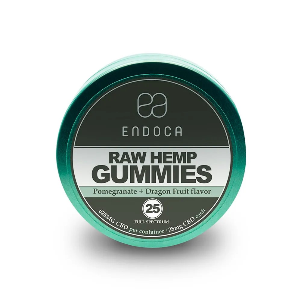Endoca, CBD Gummies 25mg, Pomegranate + Dragon Fruit, Full Spectrum, 25ct, 625mg CBD