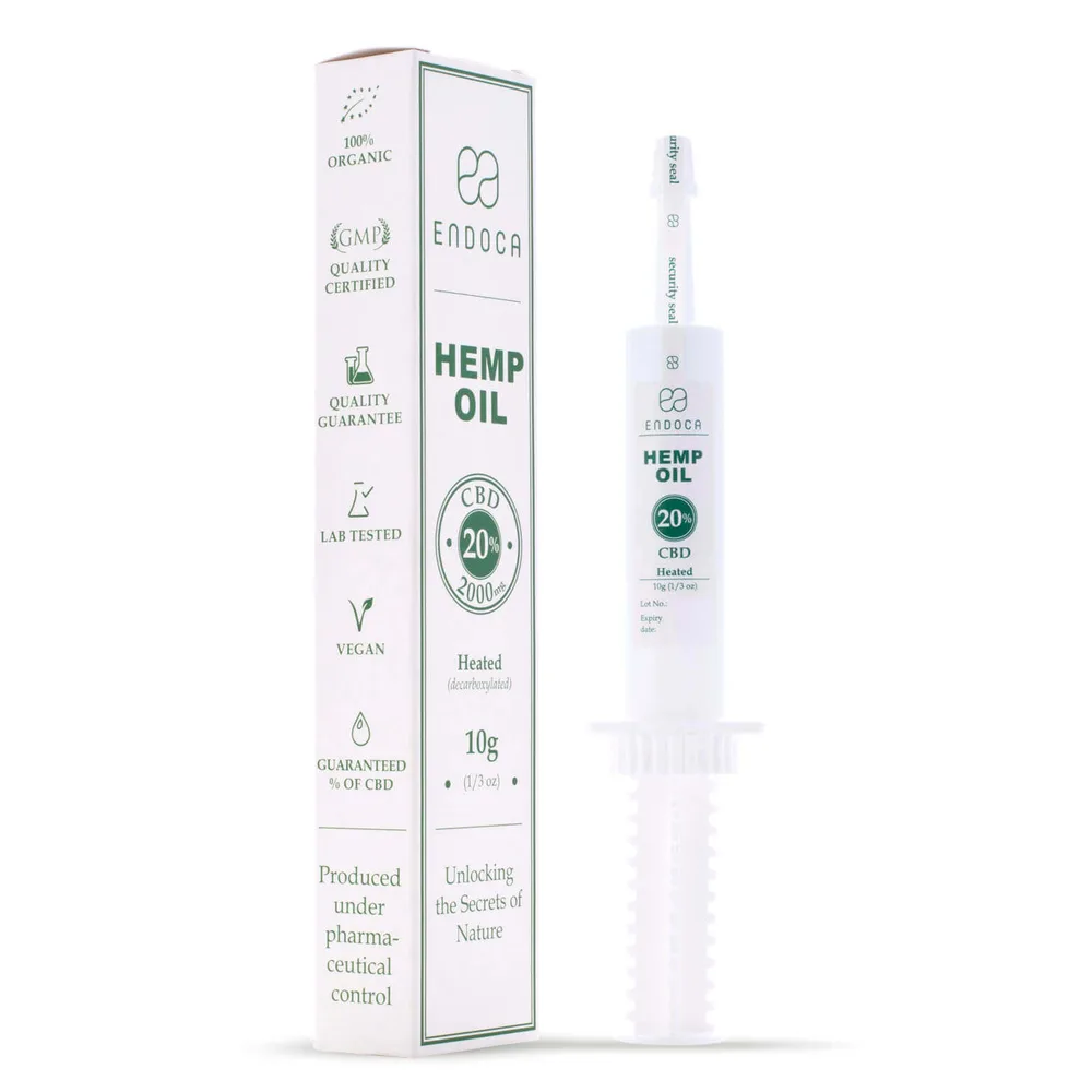 Endoca, Hemp Oil Extract 20%, Full Spectrum, 0.33oz, 2000mg CBD