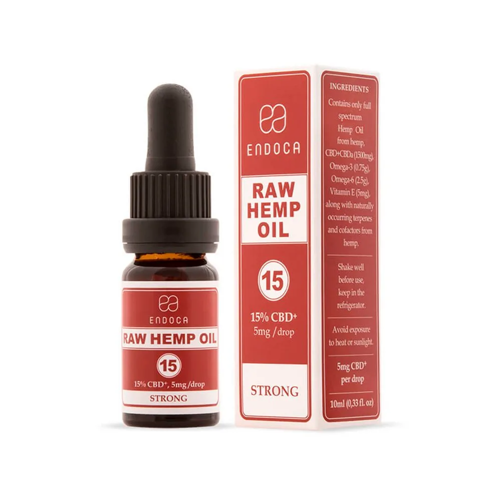 Endoca, Raw CBD + CBDa Oil 15% Strong, Full Spectrum, 0.33fl oz, 1500mg CBD+CBDa