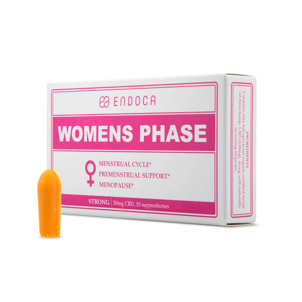 Endoca, Womens CBD Suppositories 50mg Strong, Full Spectrum, 10ct, 500mg CBD