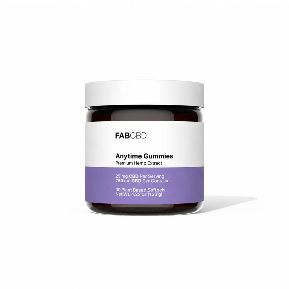 Fab CBD, Anytime CBD Gummies, Isolate THC-Free, 30ct, 750mg CBD