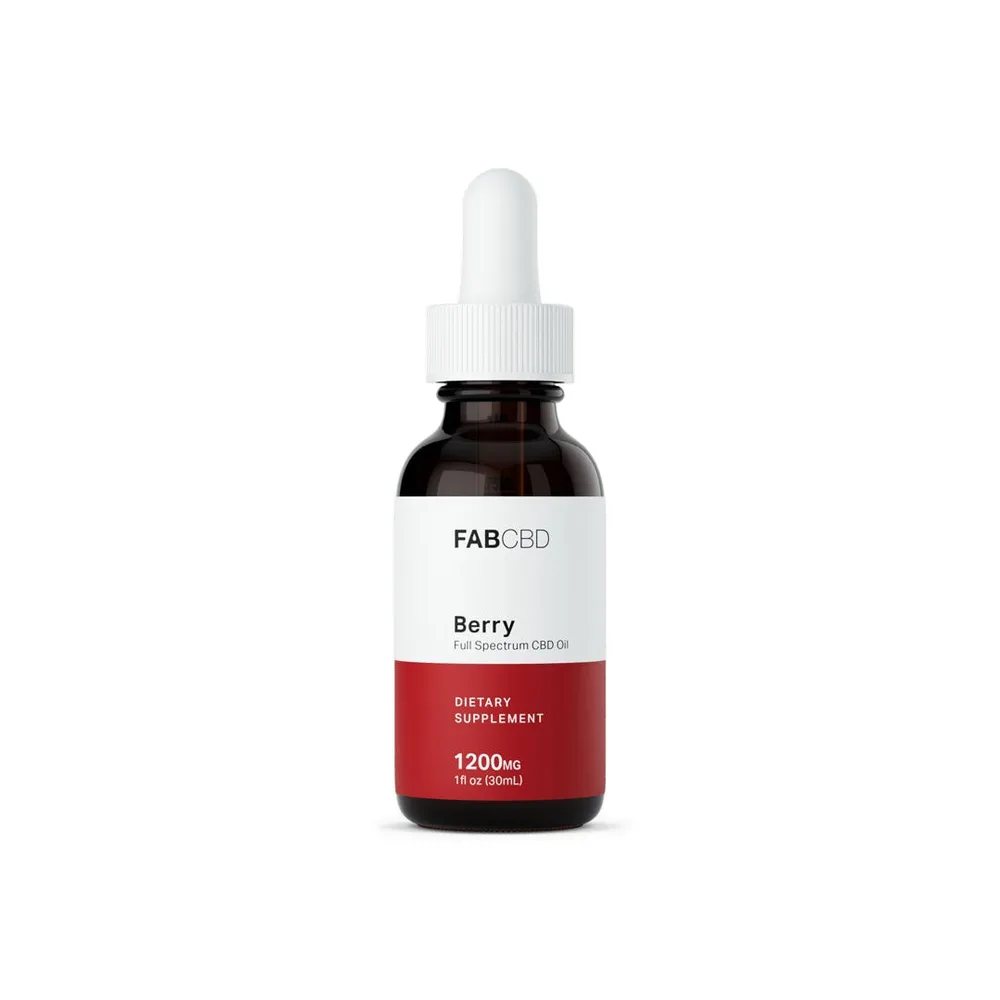 Fab CBD, CBD Oil, Berry, Full Spectrum, 1fl oz, 1200mg CBD
