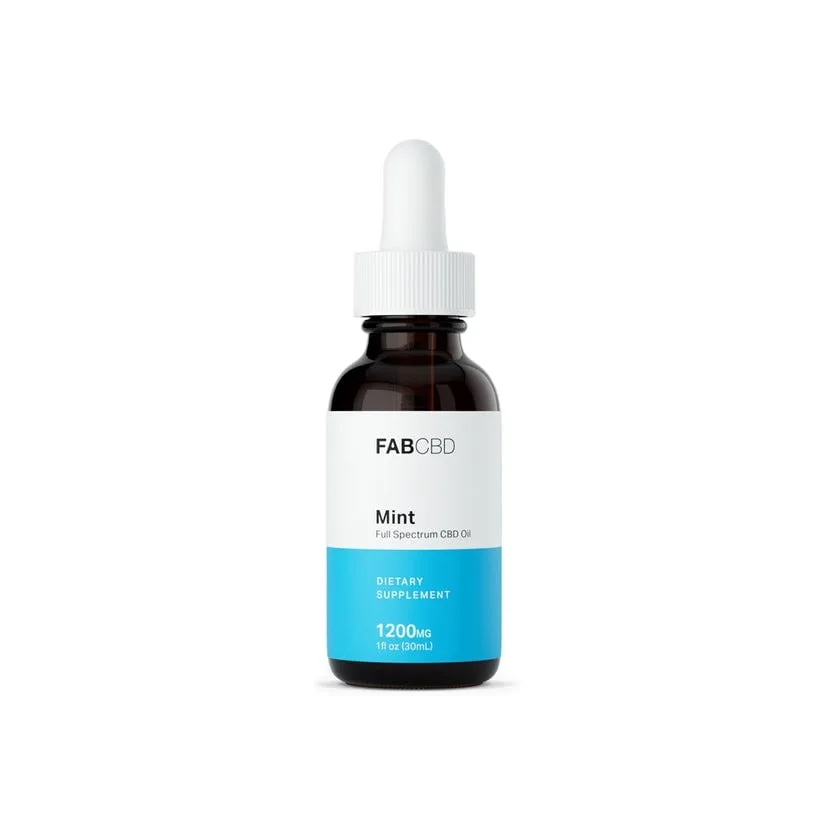 Fab CBD, CBD Oil, Mint, Full Spectrum, 1fl oz, 1200mg CBD
