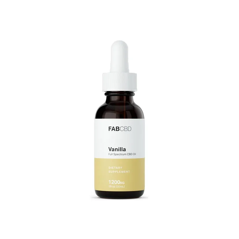 Fab CBD, CBD Oil, Vanilla, Full Spectrum, 1fl oz, 1200mg CBD
