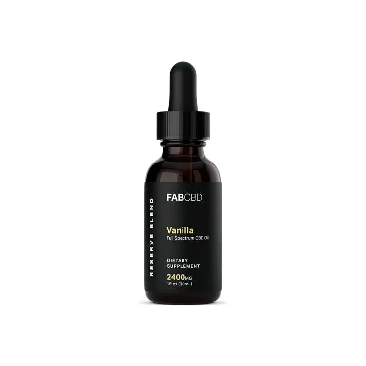 Fab CBD, CBD Oil, Vanilla, Full Spectrum, 1fl oz, 2400mg CBD