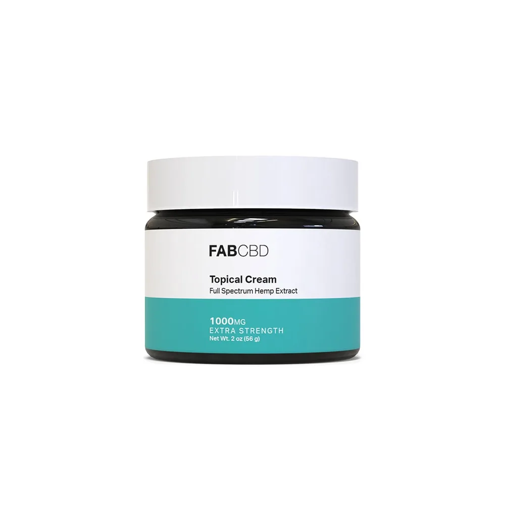 Fab CBD, Topical CBD Cream, Full Spectrum, 2oz, 1000mg CBD