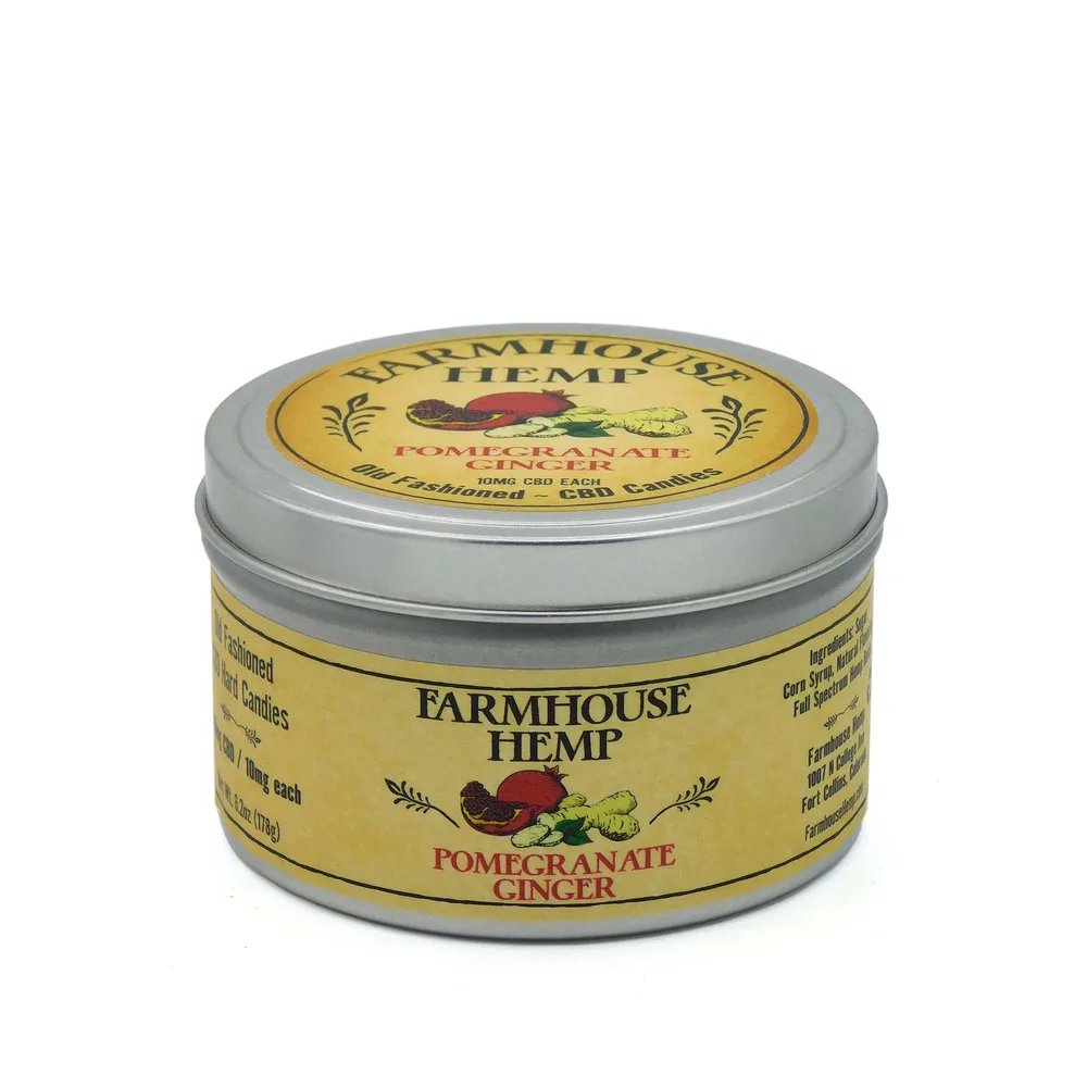 Farmhouse Hemp, CBD Hard Candy, Ginger Pomegranate, Full Spectrum, 30ct, 300mg CBD