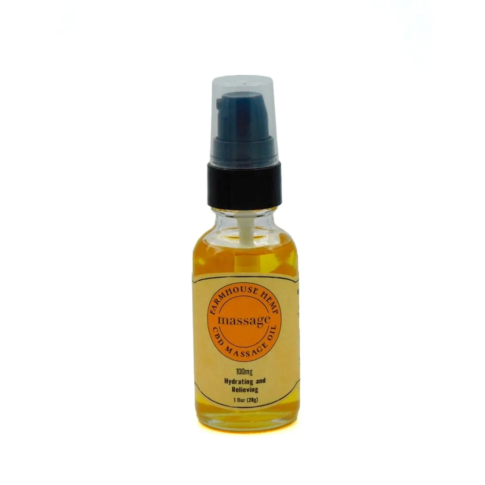 Farmhouse Hemp, CBD Massage Oil Hydrating and Relieving, Full Spectrum, 1fl oz, 100mg CBD