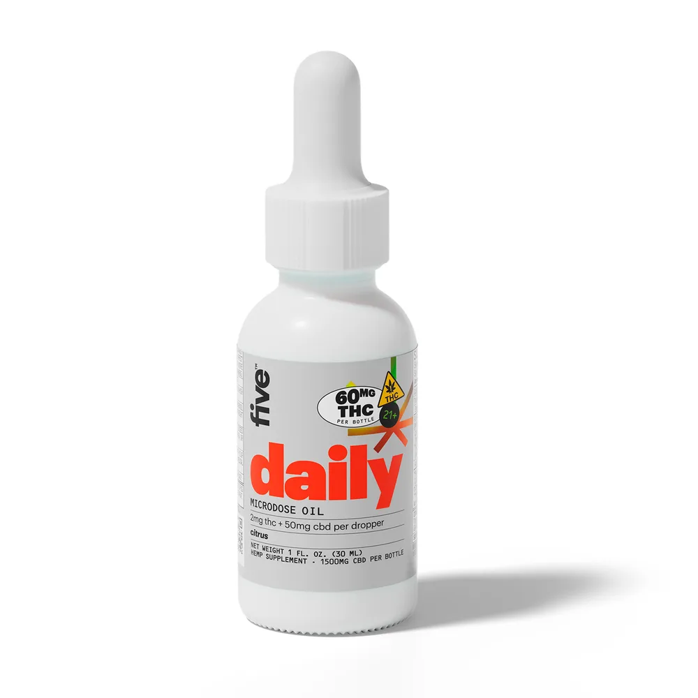 five, CBD+THC Tincture Oil, Citrus, Full Spectrum, 1fl oz, 60mg THC + 1500mg CBD