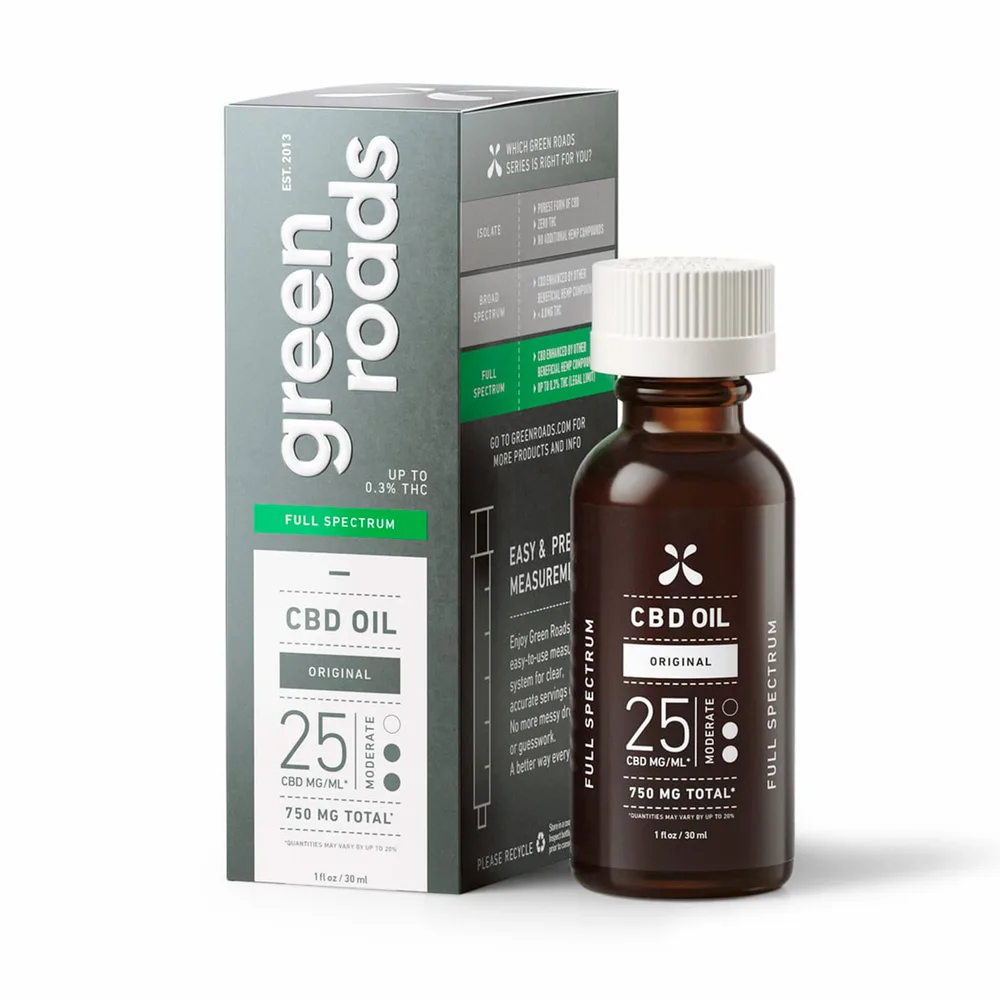Green Roads, CBD Oil 25mg, Natural Flavor, Full Spectrum, 1fl oz, 750mg CBD
