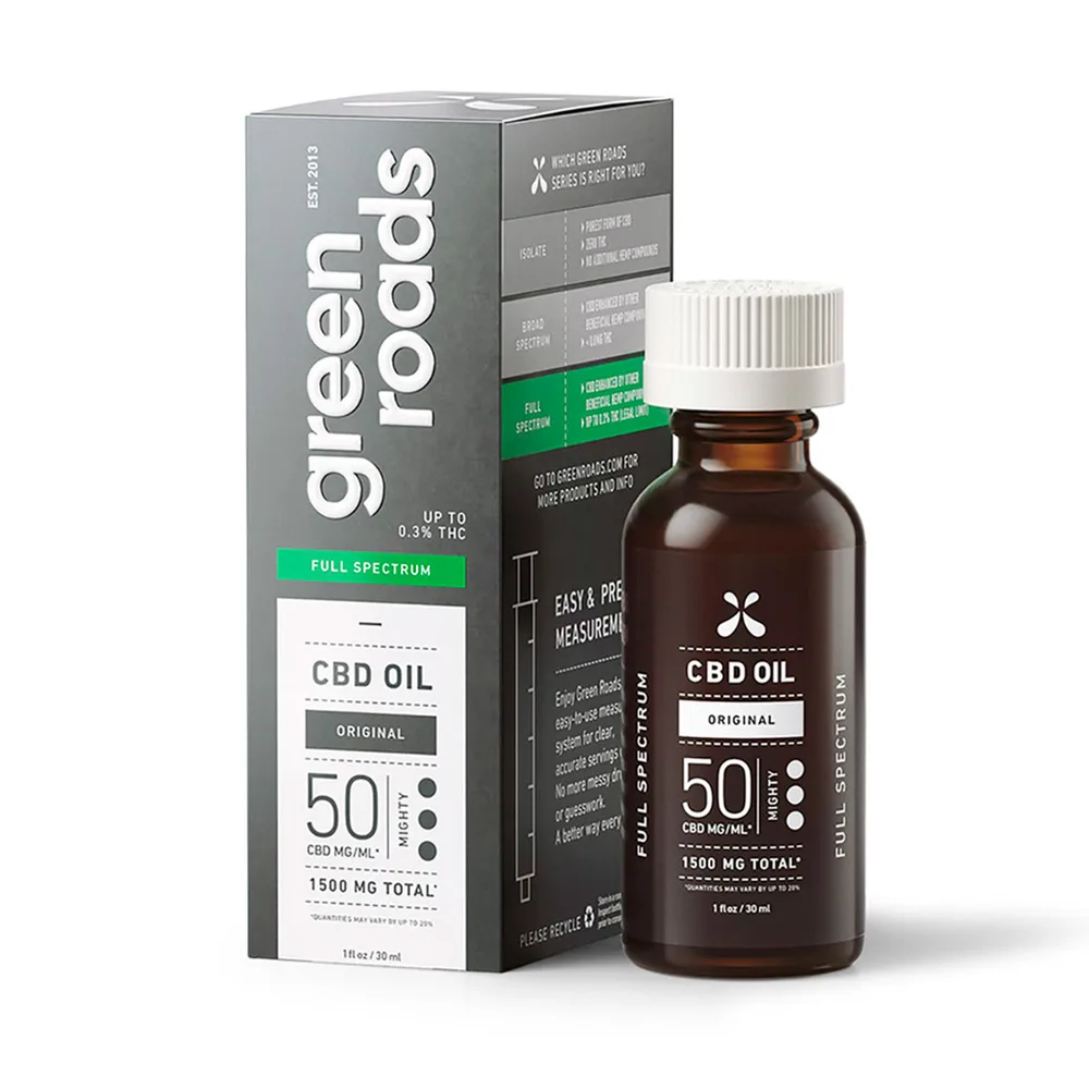 Green Roads, CBD Oil 50mg, Natural Flavor, Full Spectrum, 1fl oz, 1500mg CBD