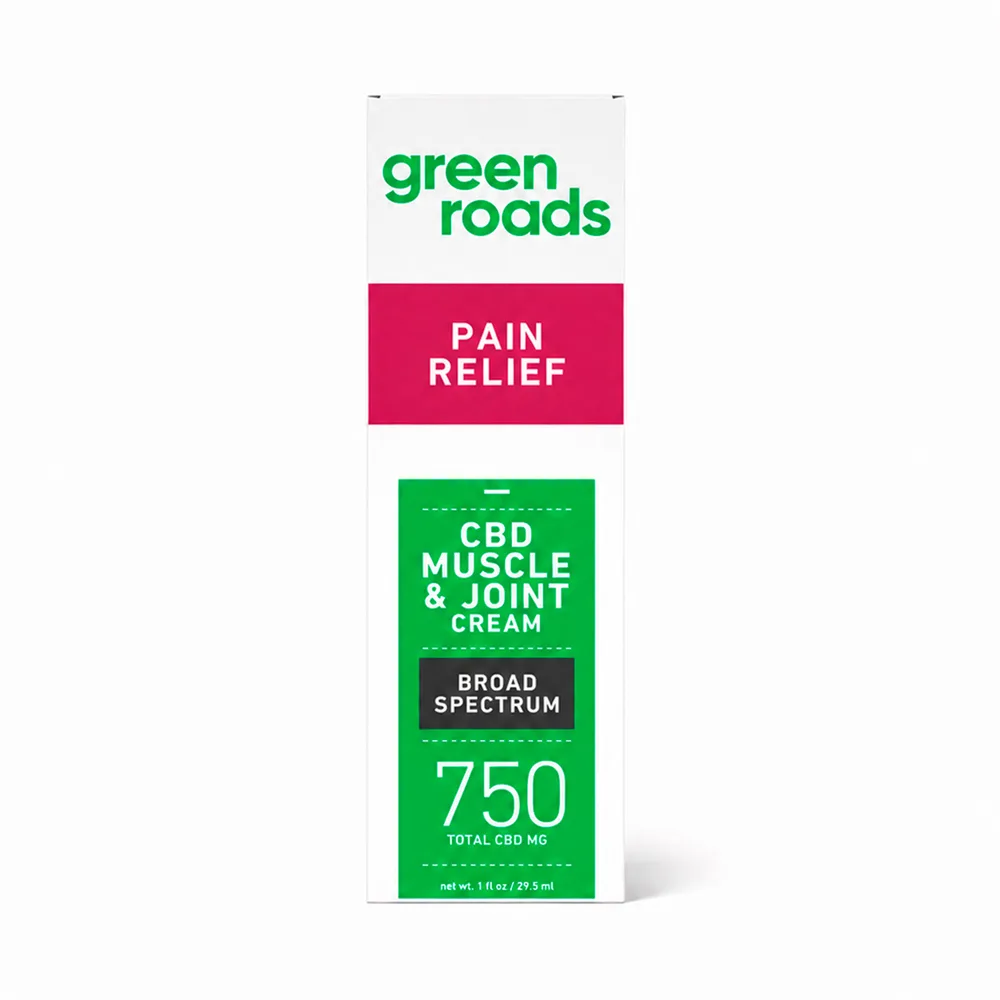 Green Roads, Pain Relief Muscle And Joint CBD Cream, Broad Spectrum THC-Free, 1oz, 750mg CBD