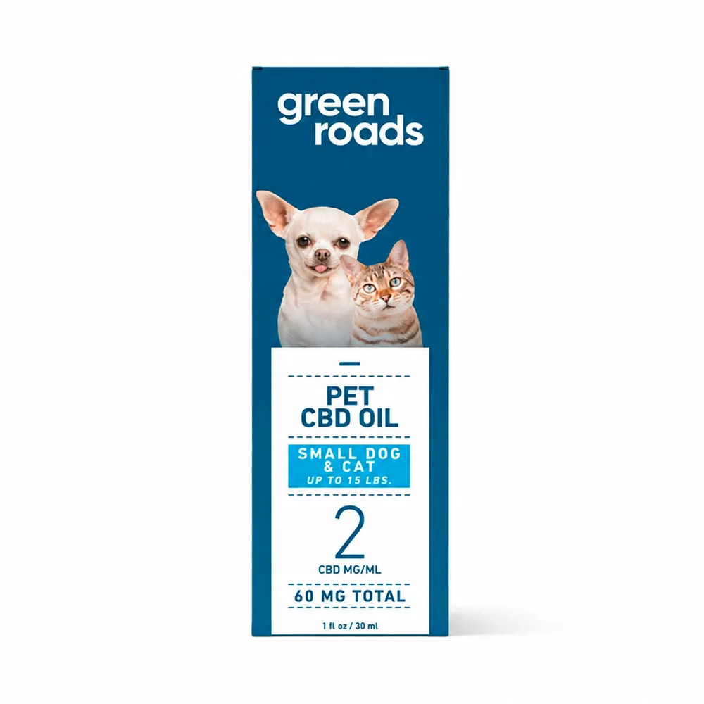 Green Roads, Pet CBD Drops Small Dog + Cat, Broad Spectrum THC-Free, 1fl oz, 60mg CBD