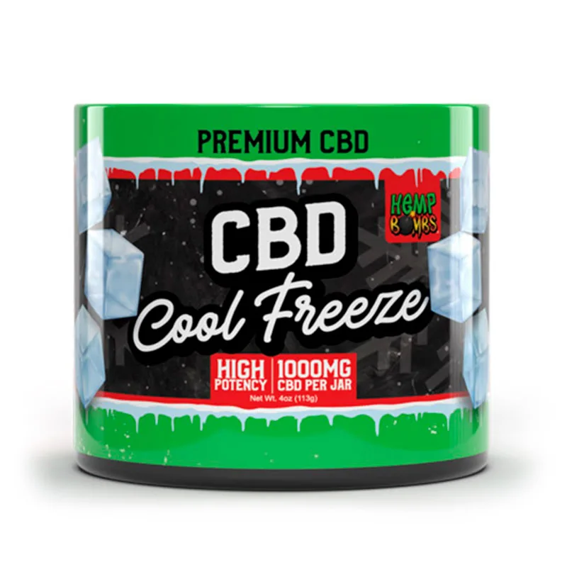 Hemp Bombs, High Potency CBD Pain Freeze Rub, Isolate THC-Free, 4oz, 1000mg CBD