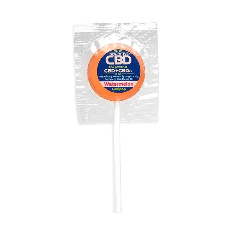 Innovative CBD, CBD+CBDA Lollipops 3mg, Watermelon, Full Spectrum, 12ct, 36mg CBD