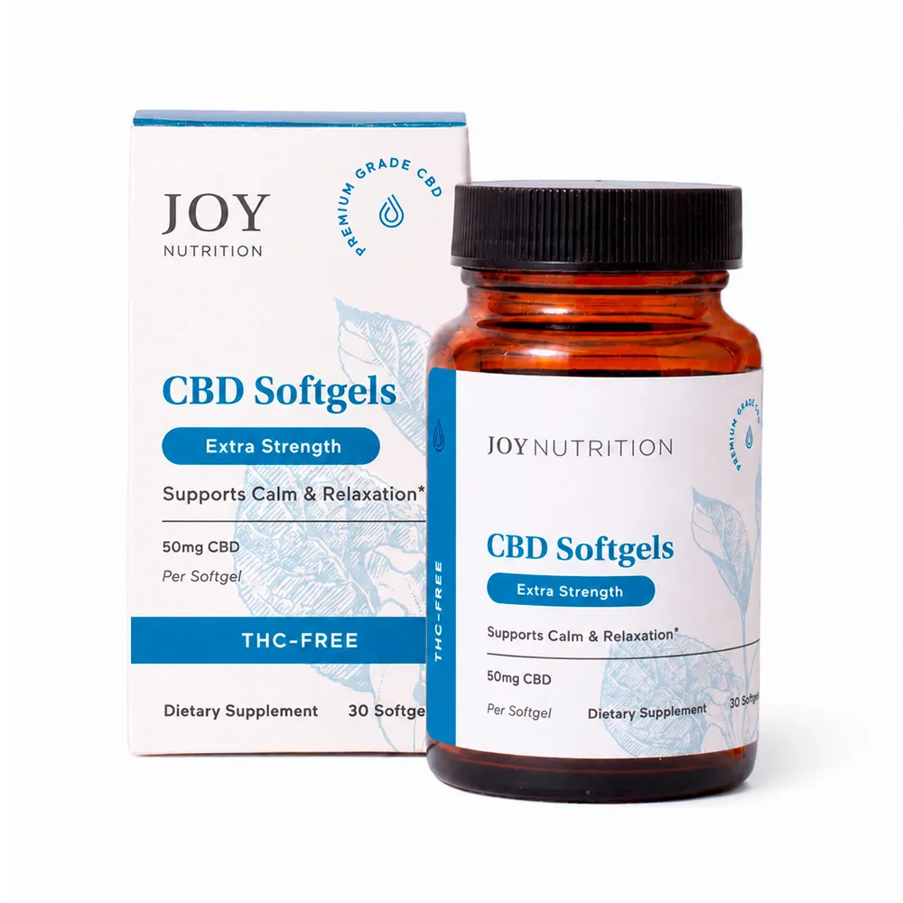Joy Organics, CBD Softgels, Broad Spectrum THC-Free, 30ct, 1500mg CBD