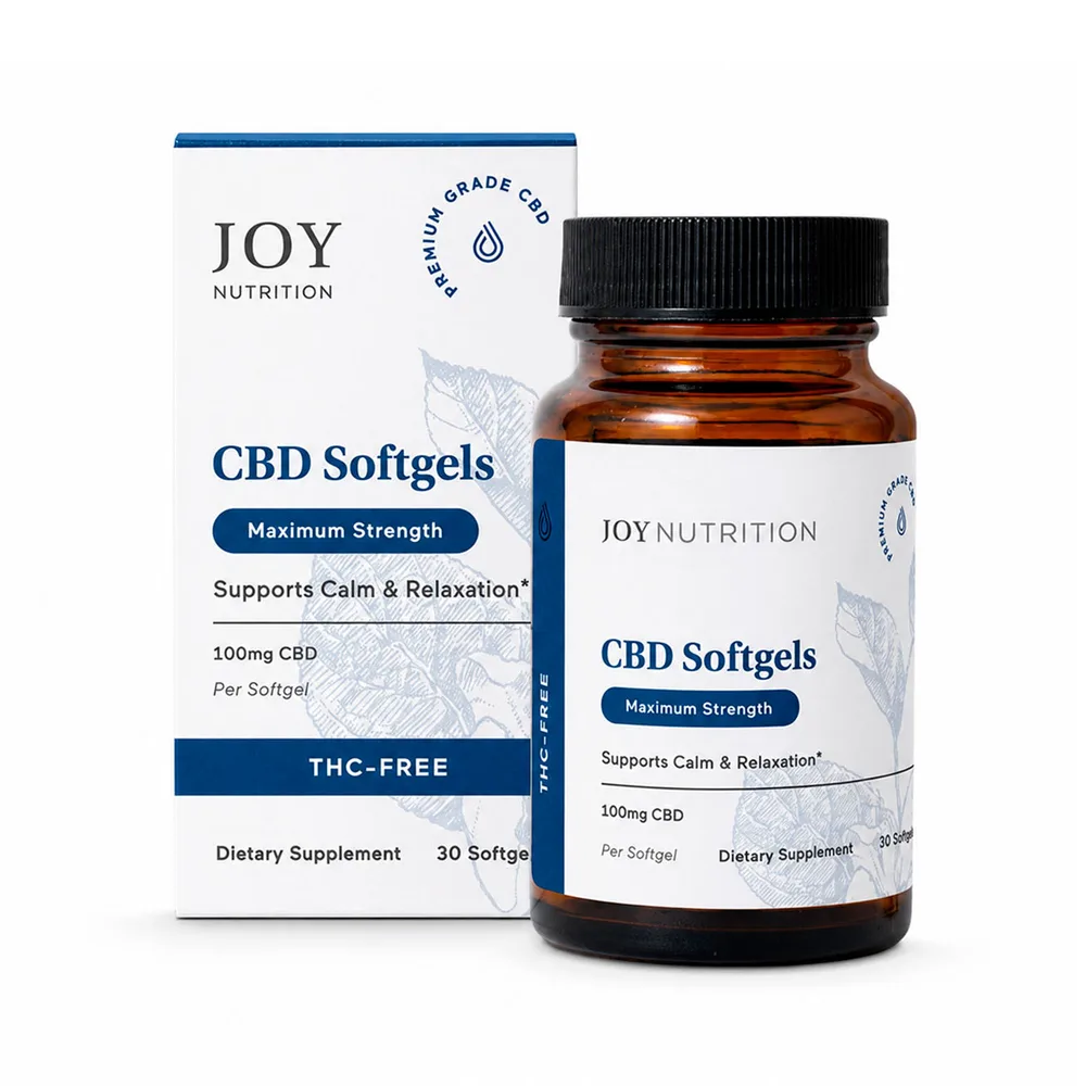 Joy Organics, CBD Softgels, Broad Spectrum THC-Free, 30ct, 3000mg CBD
