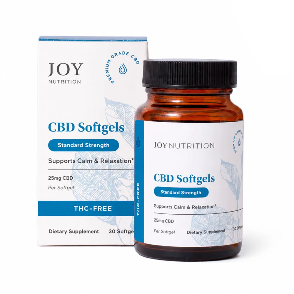 Joy Organics, CBD Softgels, Broad Spectrum THC-Free, 30ct, 750mg CBD