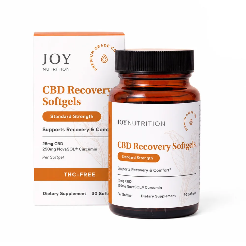 Joy Organics, CBD Softgels with Curcumin, Broad Spectrum THC-Free, 30ct, 750mg CBD