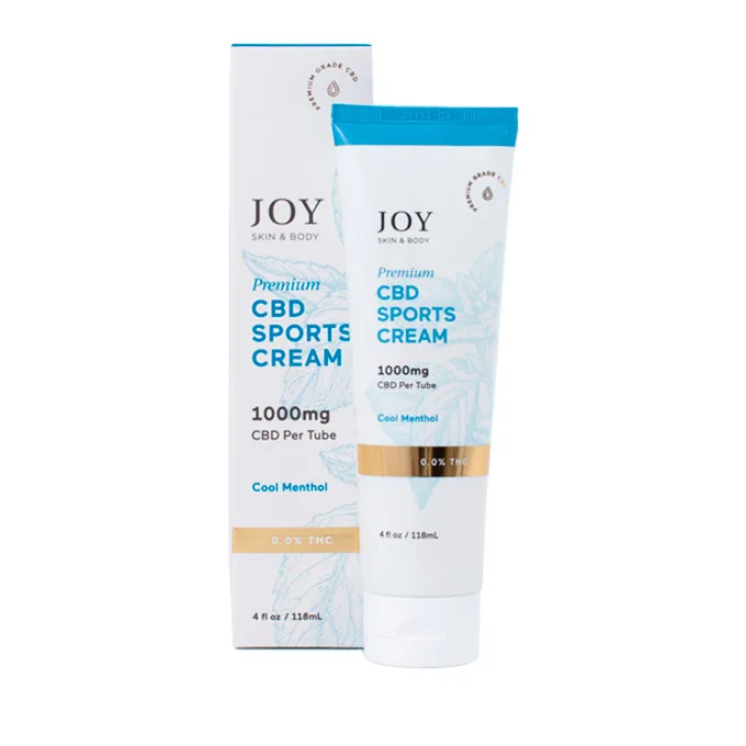 Joy Organics, CBD Sports Cream, Cool Menthol, Broad Spectrum THC-Free, 4fl oz, 1000mg CBD
