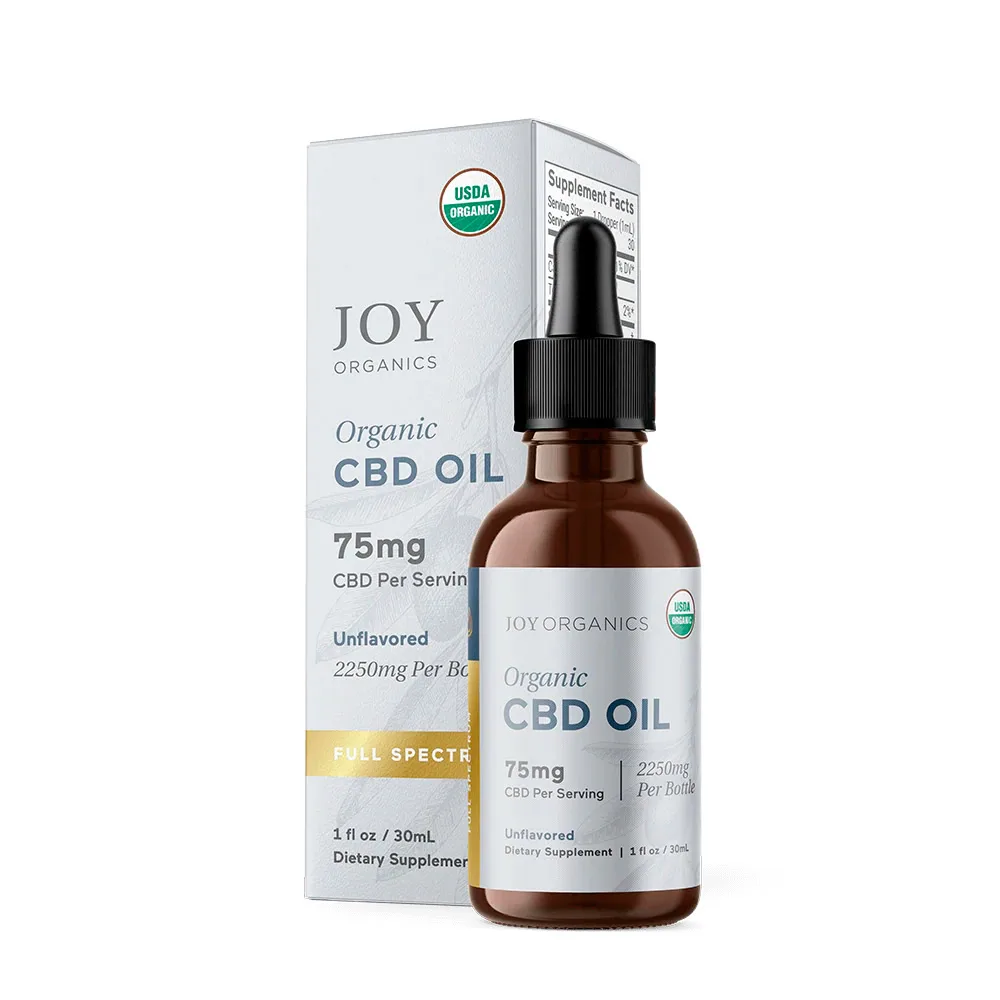 Joy Organics, Unflavored Organic CBD Tincture, Full Spectrum, 1fl oz, 2250mg CBD