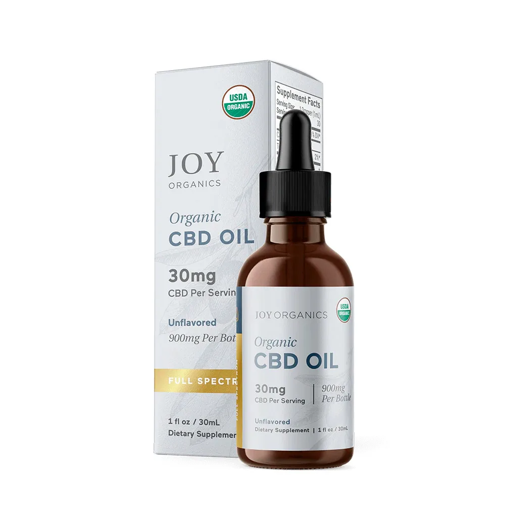 Joy Organics, Unflavored Organic CBD Tincture, Full Spectrum, 1fl oz, 900mg CBD