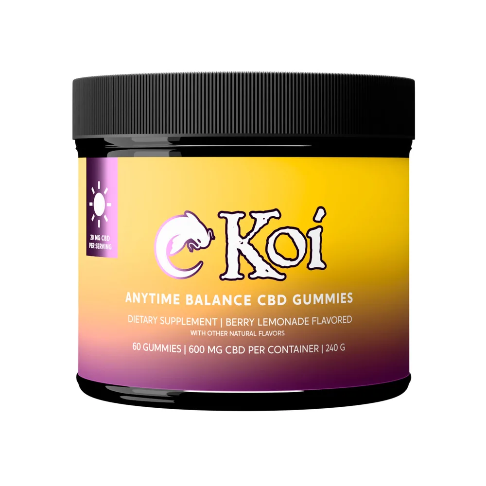 Koi CBD, Anytime Balance CBD Gummies, Berry Lemonade, Broad Spectrum THC-Free, 60ct, 600mg CBD