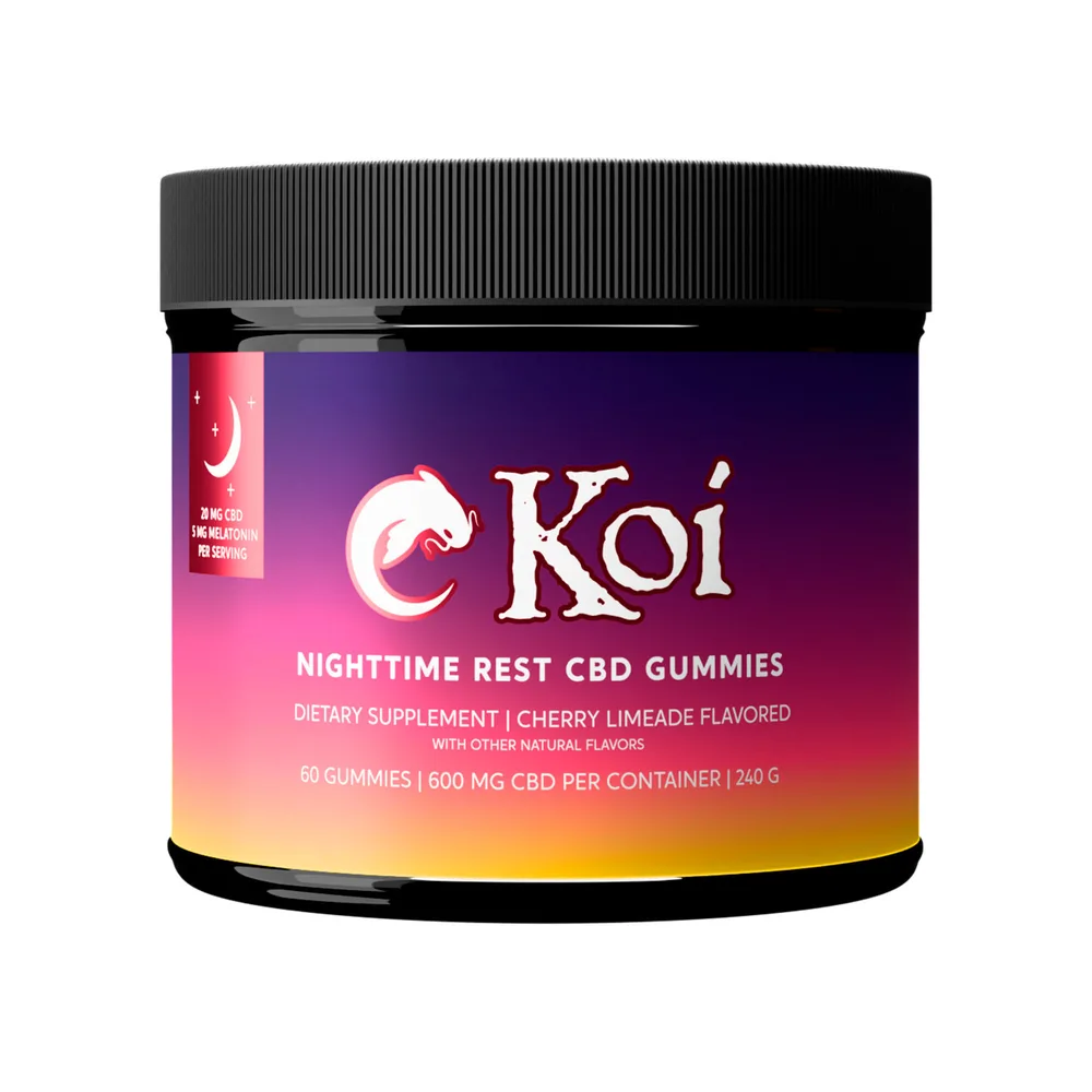 Koi CBD, Nighttime Rest CBD Gummies, Cherry Limeade, Broad Spectrum THC-Free, 60ct, 600mg CBD