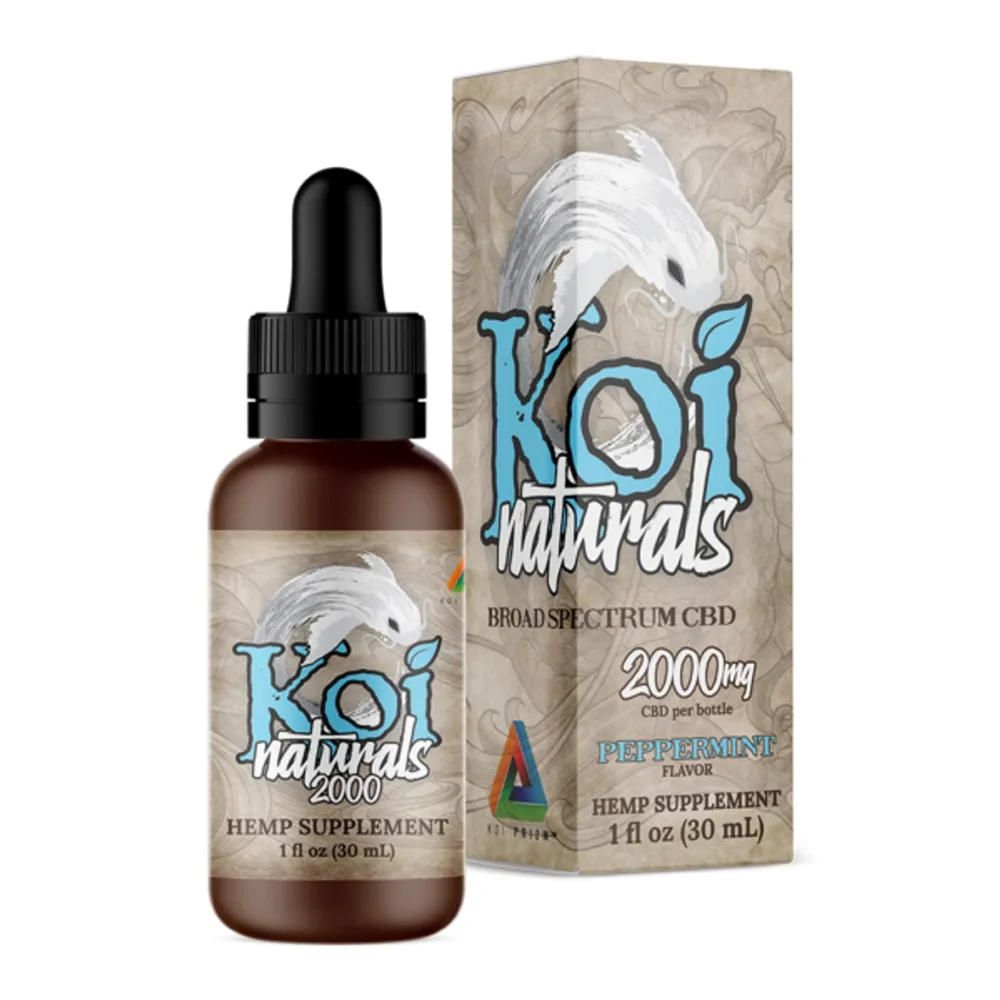Koi CBD, CBD Oil Tincture, Broad Spectrum, Peppermint, 1fl oz, 2000mg CBD