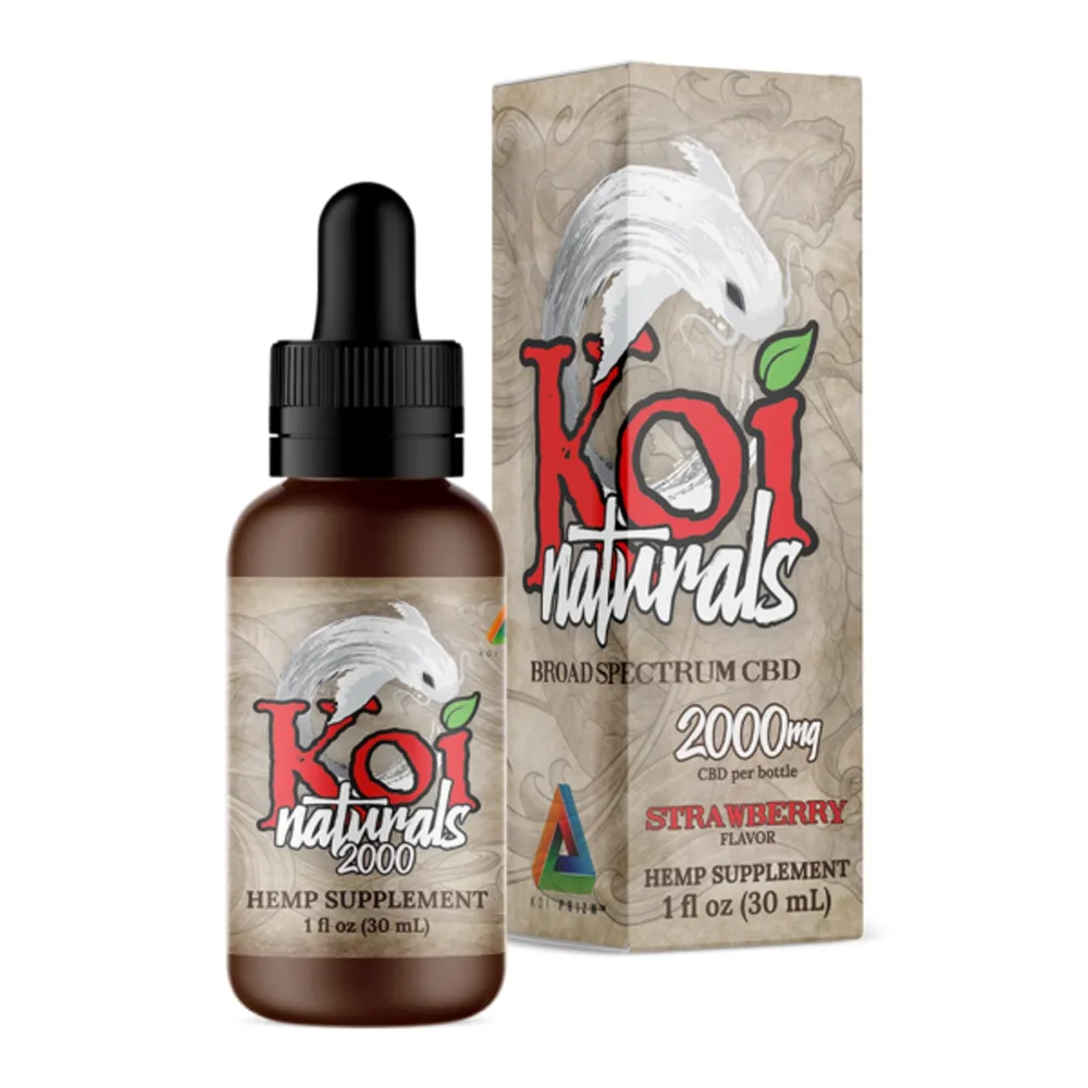 Koi CBD, CBD Oil Tincture, Broad Spectrum, Strawberry, 1fl oz, 2000mg CBD