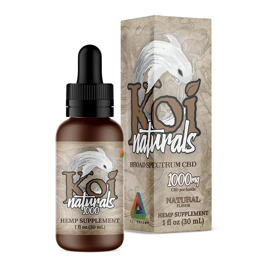 Koi CBD, CBD Oil Tincture, Broad Spectrum, Natural Flavor, 1fl oz, 1000mg CBD